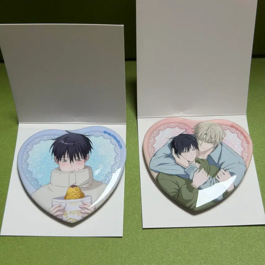 [BUNJANG] Molgae Bam Heart Can Badge Set / 물가의 밤 하트 캔뱃지 2종 (3)