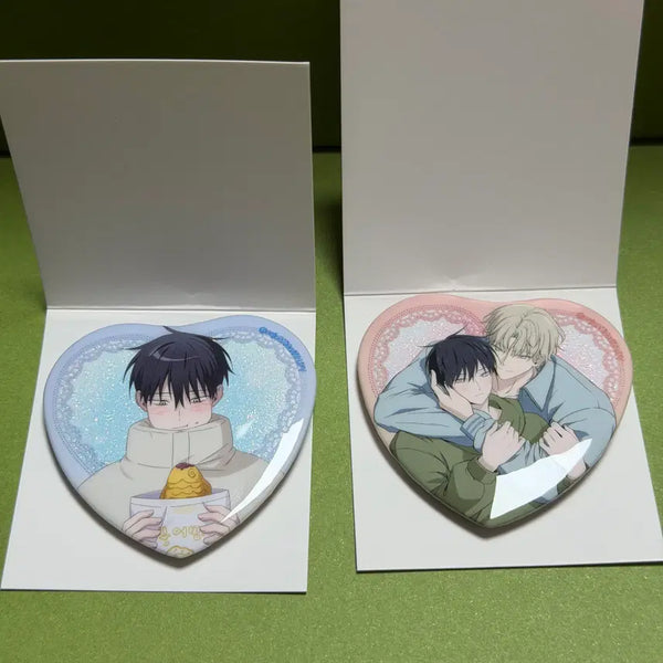 [BUNJANG] Molgae Bam Heart Can Badge Set / 물가의 밤 하트 캔뱃지 2종 (3)