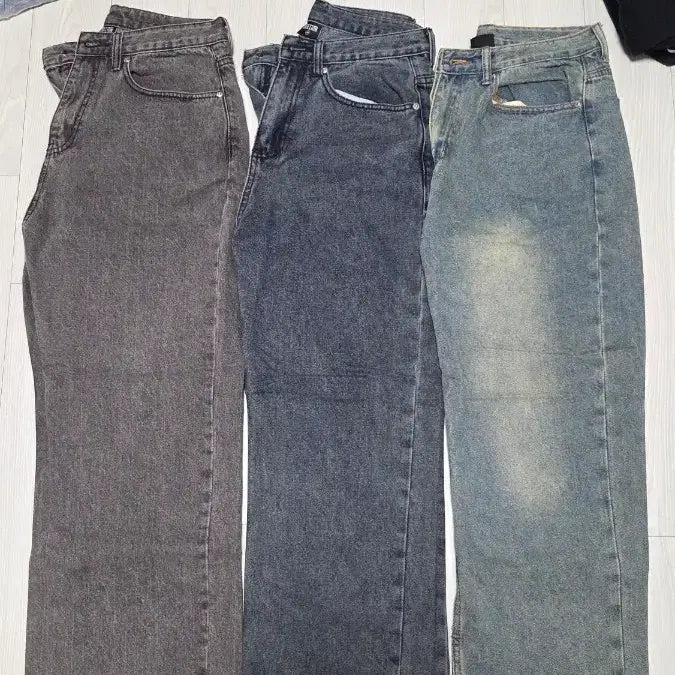 [BUNJANG] Trillion Bio-stone Washing Wide Denim Pants / [M] 트릴리온 바이오스톤 워싱 와이드 데님 팬츠