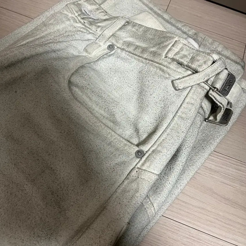 [BUNJANG] Yiyae Dirty Coating Jeans White S / [s] yiyae 더티 코팅진 화이트