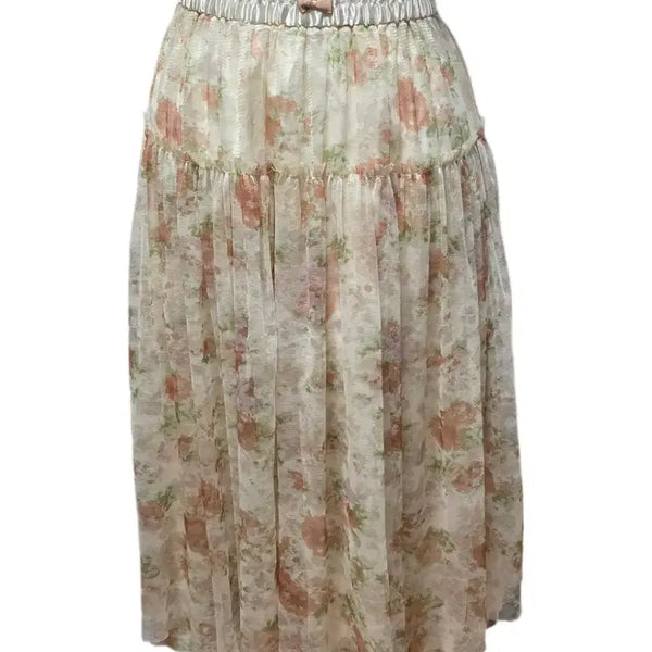 [BUNJANG] Vintage Floral Lace Trim Skirt / 빈티지 스커트