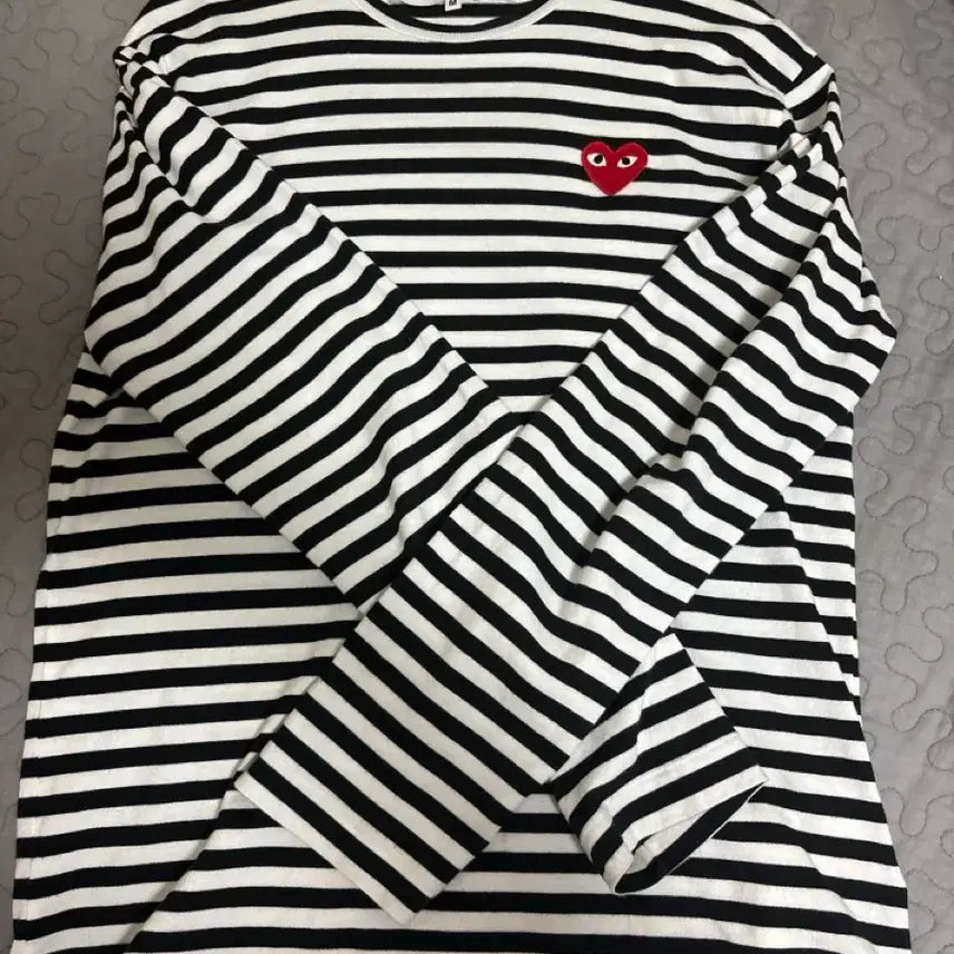 [BUNJANG] Comme des Garçons Stripe Long Sleeve T-Shirt & Black Short Sleeve T-Shirt / 꼼데가르송 롱슬리브 스트라이프+꼼데가르송 반팔(네고가능)