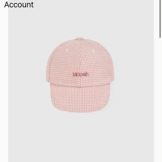 [BUNJANG] MUA Check Logo Ball Cap Pink / 무아 체크 로고 볼캡 핑크