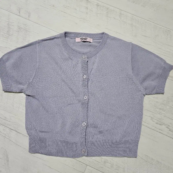 [BUNJANG] Cropped Lilac Knit Cardigan / 크롭 라일락 니트가디건