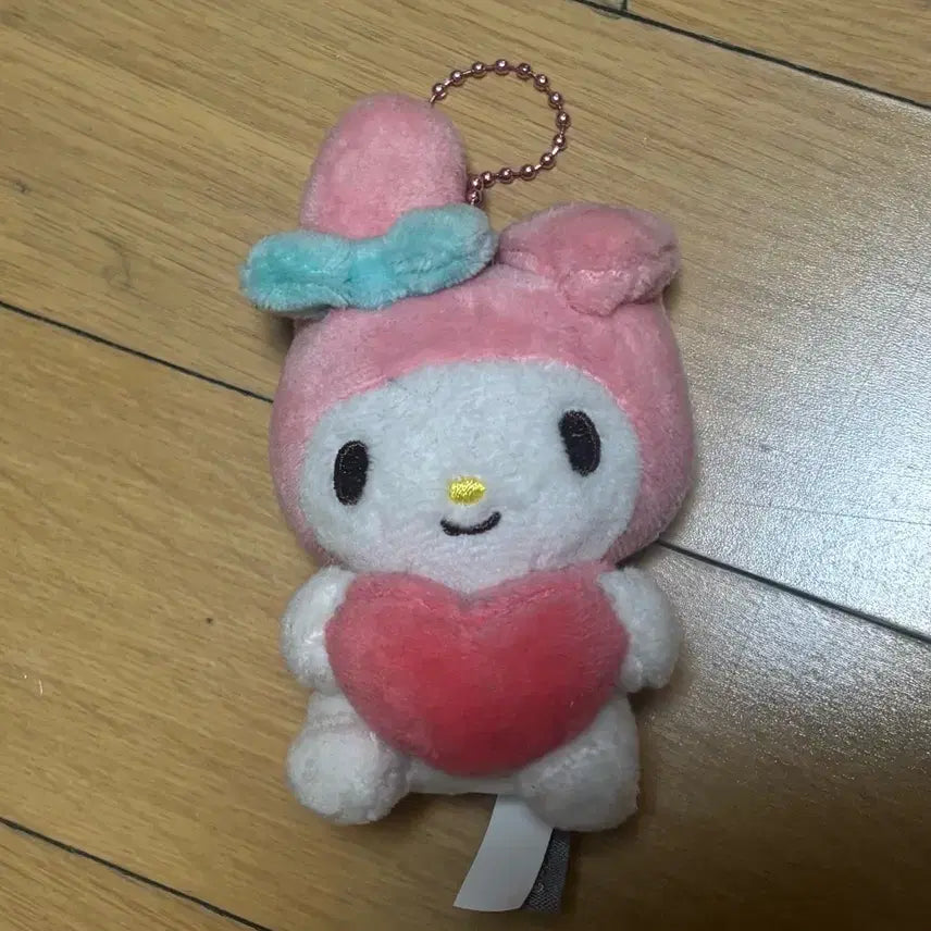 [BUNJANG] Sanrio My Melody Pink Heart Plush Doll Keychain / 산리오 마이멜로디 인형 핑크 하트