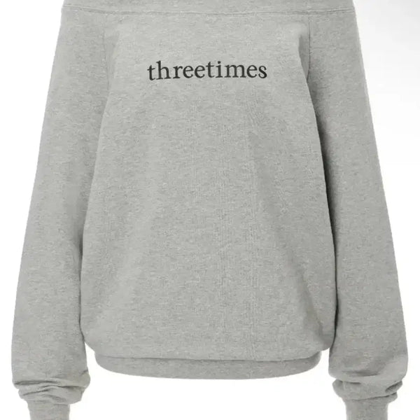 [BUNJANG] 3Times Basic Logo Off Top Sweatshirt / 쓰리타임즈 베이직 로고 오프 탑 맨투맨 숄더 쓰탐