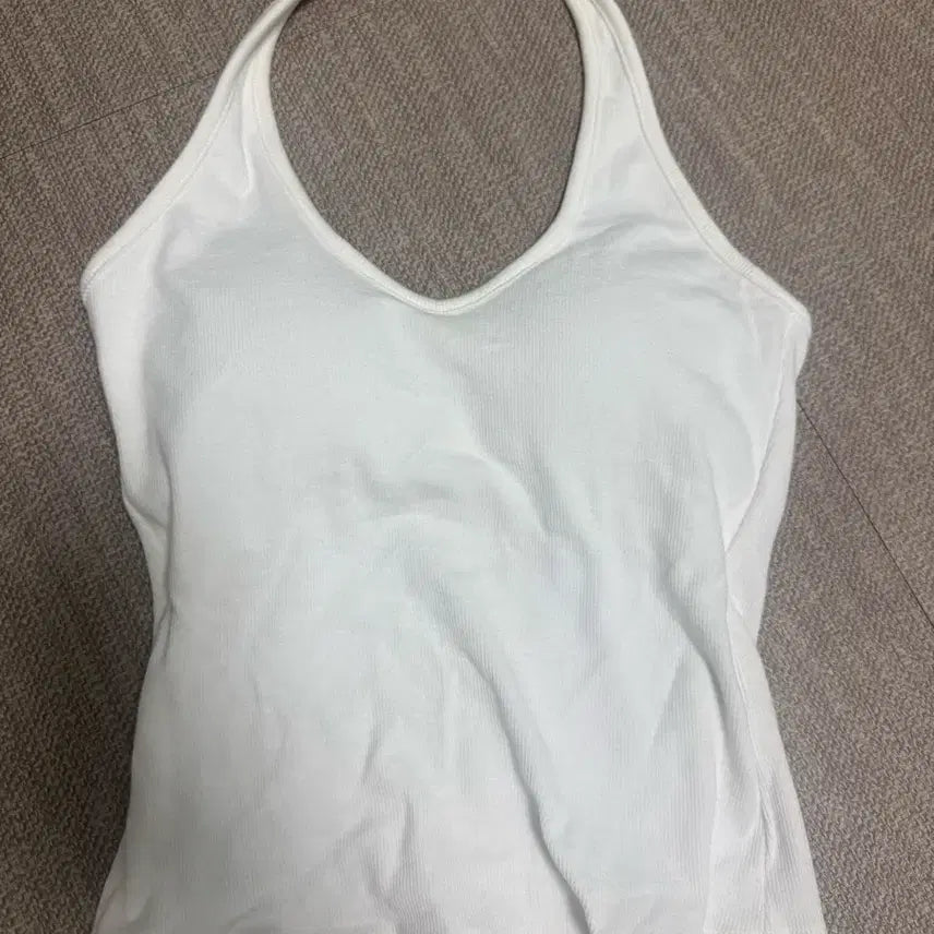 [BUNJANG] Women's White Halterneck Cami Top / 여성 화이트 홀터넥 캡나시
