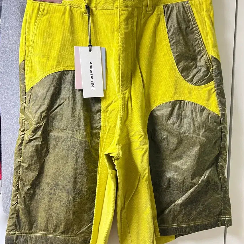[BUNJANG] Andersson Bell Corduroy Panel Shorts Khaki/Yellow Size 50 / 앤더슨벨 코듀로이 패널 쇼츠 KHAKI/YELLO 50사이즈