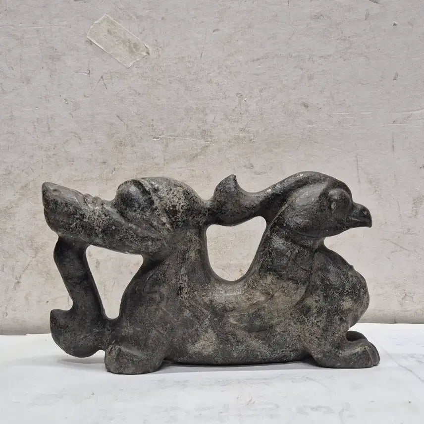 [BUNJANG] Hongshan Culture Black Jade with Magnetism (Phoenix/Dragon Totem) / 자석이 붙는 홍산문화 흑피옥 (토템문화) (봉황/저룡) (bv-082)