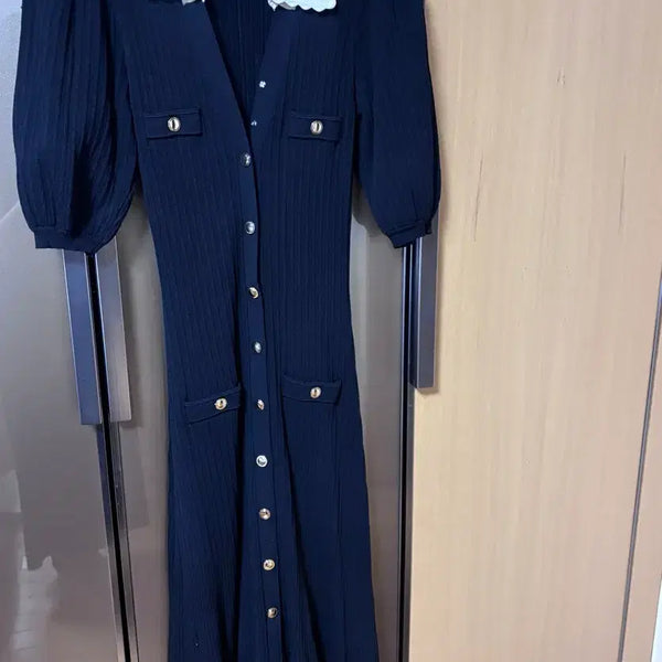 [BUNJANG] Sandro Black Knit Long Dress / 산드로 블랙 니트 롱드레스
