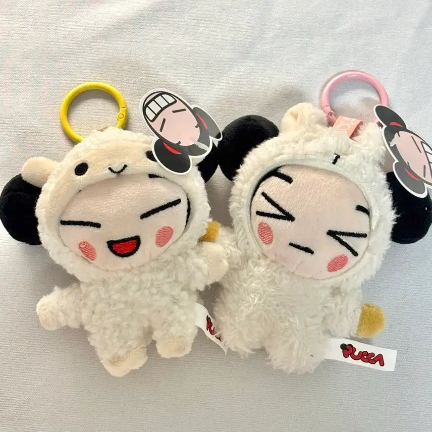 [BUNJANG] Pucca Animal Sheep Doll Keyring Set / 일괄) 뿌까 PUCCA 푸카 동물 양 인형 키링 세트 (새상품)