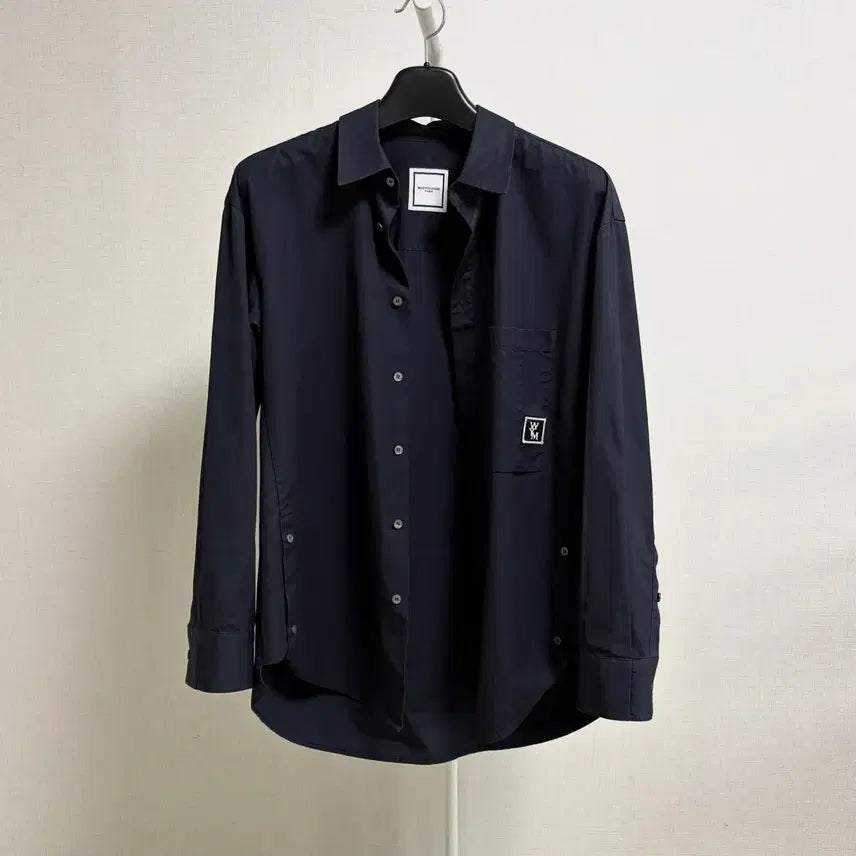 [BUNJANG] Wooyoungmi Back Logo Shirt Dark Navy / [정품/46] 우영미 백로고 셔츠 다크네이비