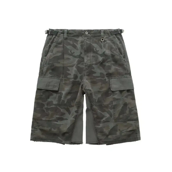 [BUNJANG] Politeru Camo Cargo Bermuda Pants Olive / 4사이즈)폴리테루 카고 버뮤다 팬츠 카모 올리브