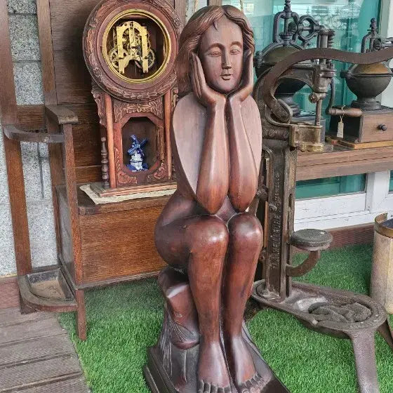 [BUNJANG] Wooden Female Sculpture Large / 원목여인조각상