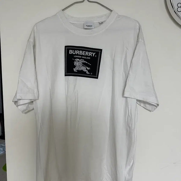 [BUNJANG] Burberry Logo Short Sleeve T-Shirt White / 버버리 로고 반팔 티셔츠 화이트