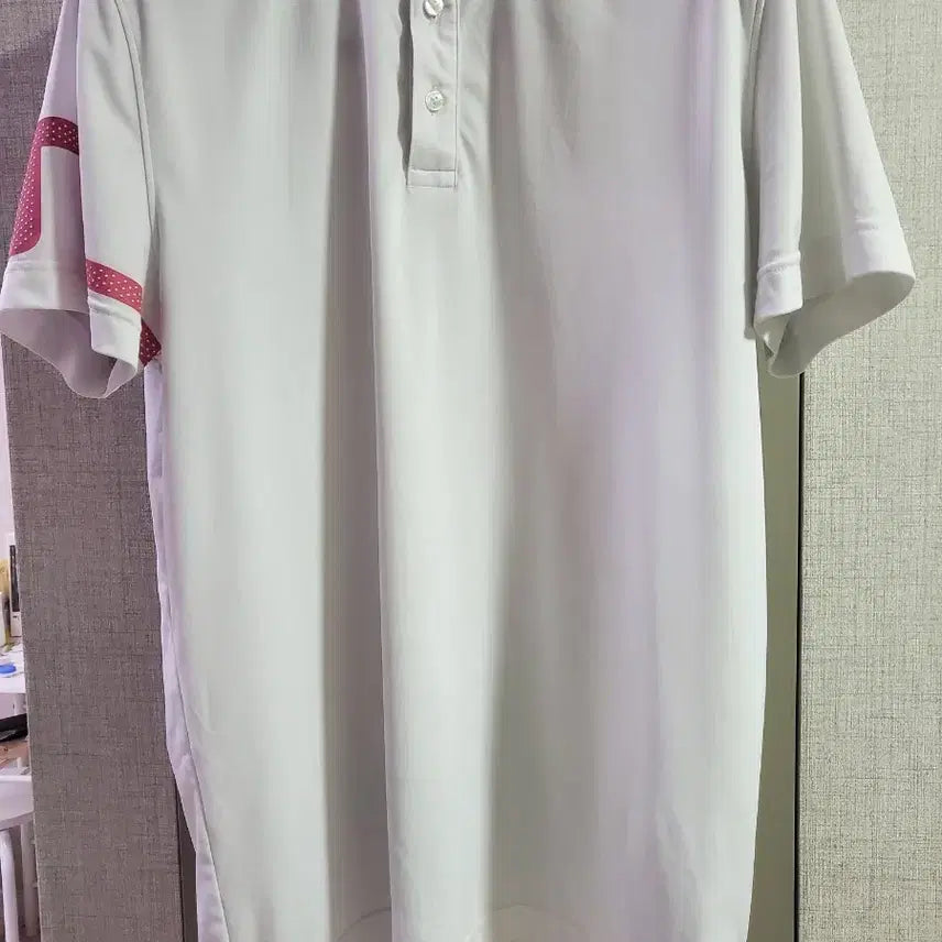 [BUNJANG] J.Lindeberg Golf Men's Kariti White Pink Logo Polo Shirt L / 제이린드버그 골프 남성 카리티 L
