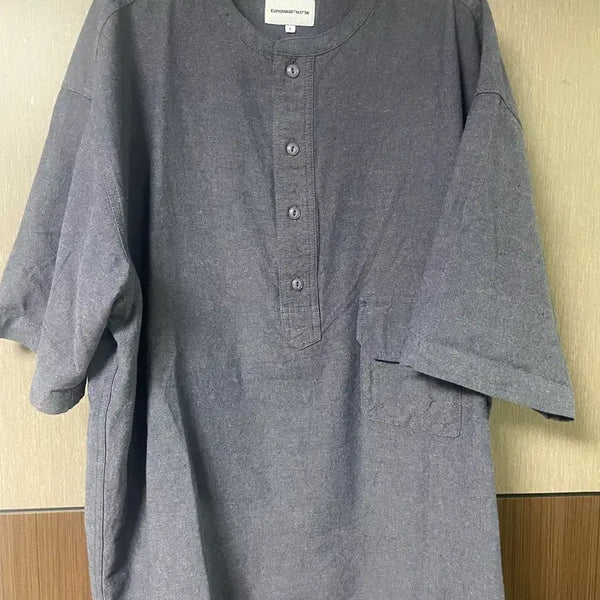 [BUNJANG] Espionage Henley Short Sleeve T-shirt Navy XL / 에스피오나지 헨리넥 반팔티 XL 네이비