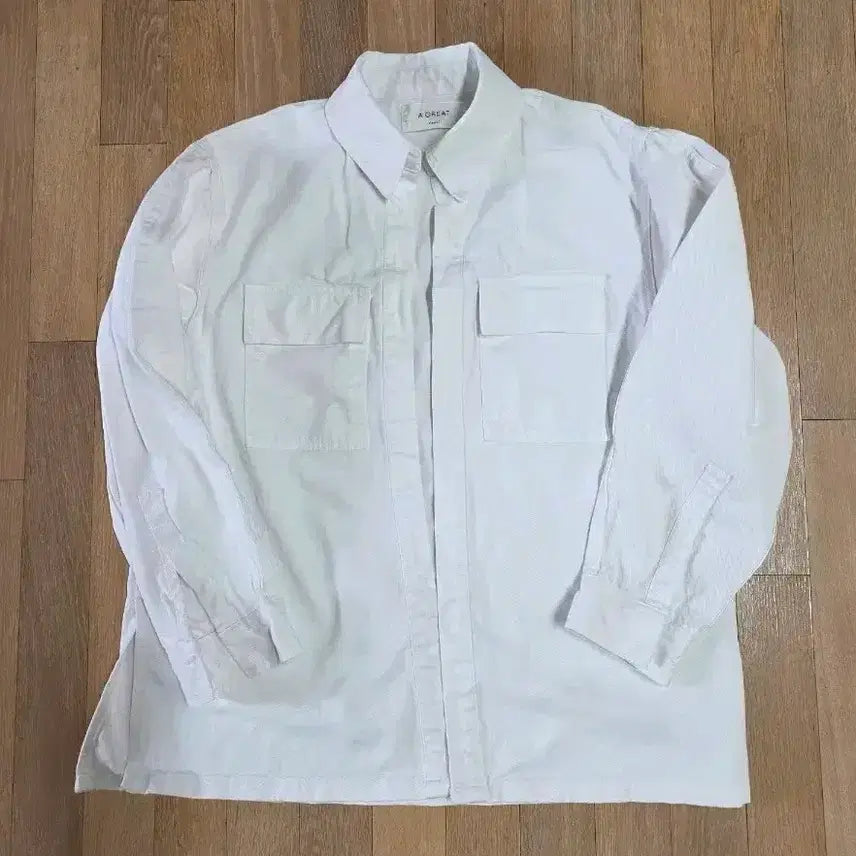 [BUNJANG] A.GREAT White Denim Open Shirt Jacket / A.GREAT 화이트데님 오픈 셔츠형 자켓 화이트 가슴반품 54
