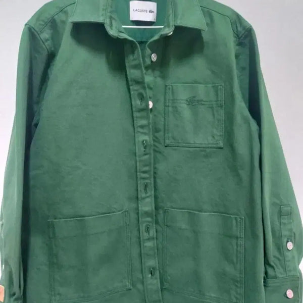 [BUNJANG] Lacoste Women's Colored Denim Shirt Jacket Khaki / 라코스테  여성 컬러데님 셔츠 자켓