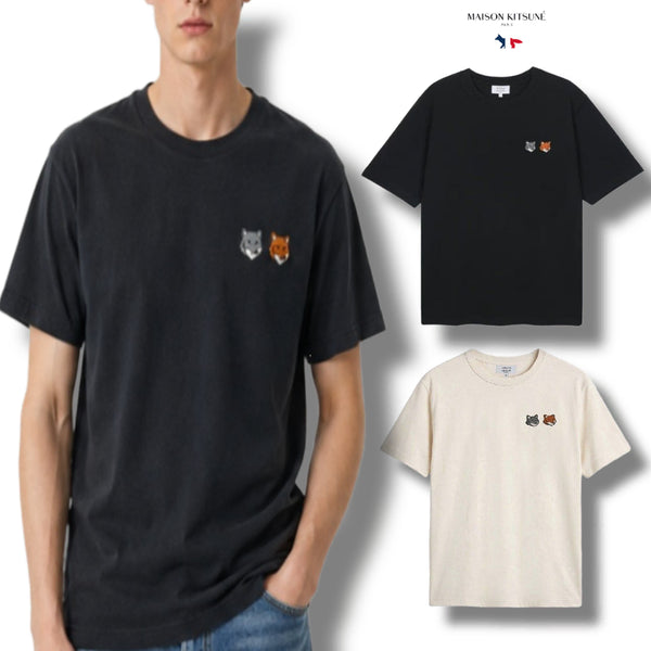 [BUNJANG] Maison Kitsuné Double Wappen Fox Round Short Sleeve T-Shirt / QR정품)새상품 메종키츠네 더블와펜 폭스 라운드 반팔 2 Color