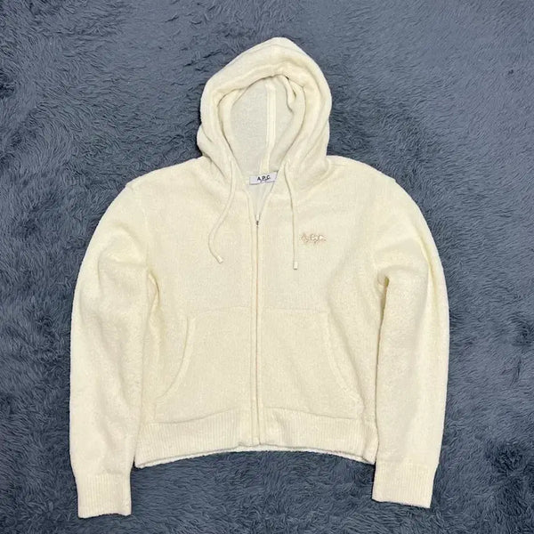 [BUNJANG] Apexe Golf 23SS Ivory Knit Zip-Up (Size S) / (정품) 아페쎼골프 23년식 아이보리 니트집업 S