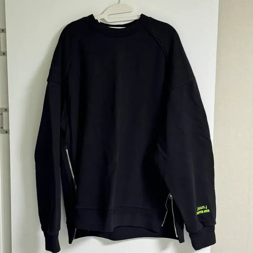[BUNJANG] Juun.J Side Zip Sweatshirt Black / <M> 준지 사이드집업 맨투맨 블랙