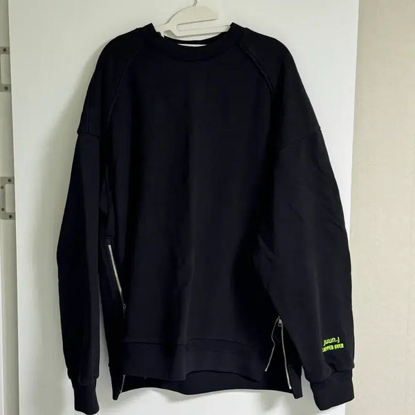[BUNJANG] Juun.J Side Zip Sweatshirt Black / <M> 준지 사이드집업 맨투맨 블랙