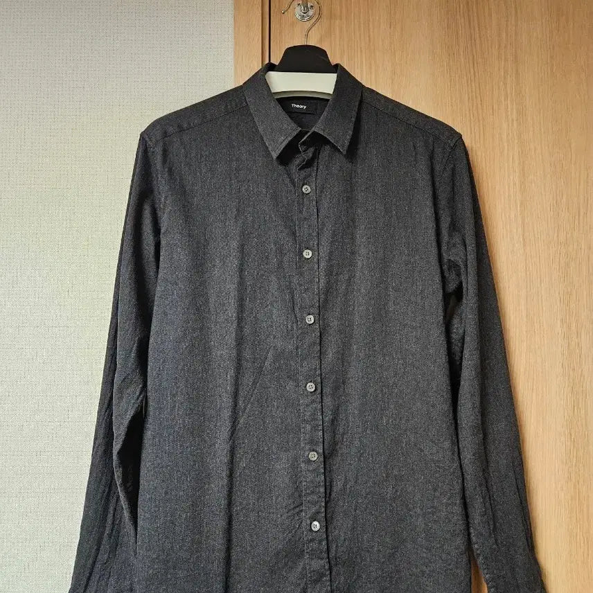 [BUNJANG] Theory Cotton Shirt (Black/Dark Gray) / 띠어리(Theory) 셔츠