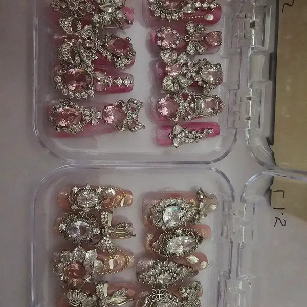 [BUNJANG] Luxury Full Stone Nail Tips - Size L / 초고퀄풀파 네일팁
