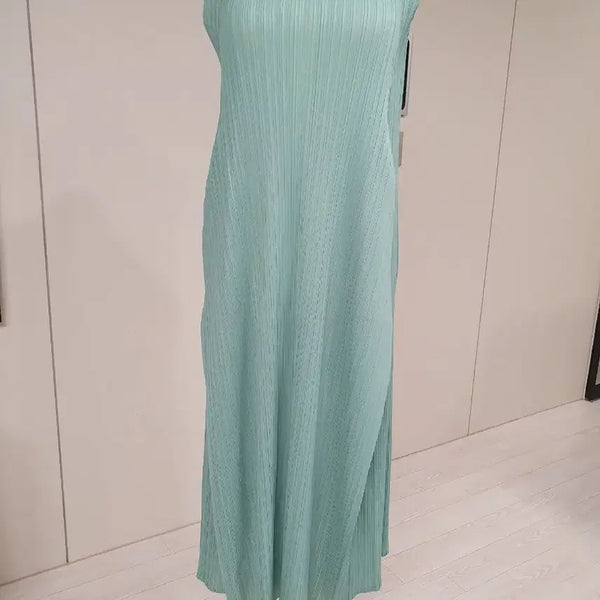 [BUNJANG] Mint Pleated Long Dress / 민트색 플리츠 원피스