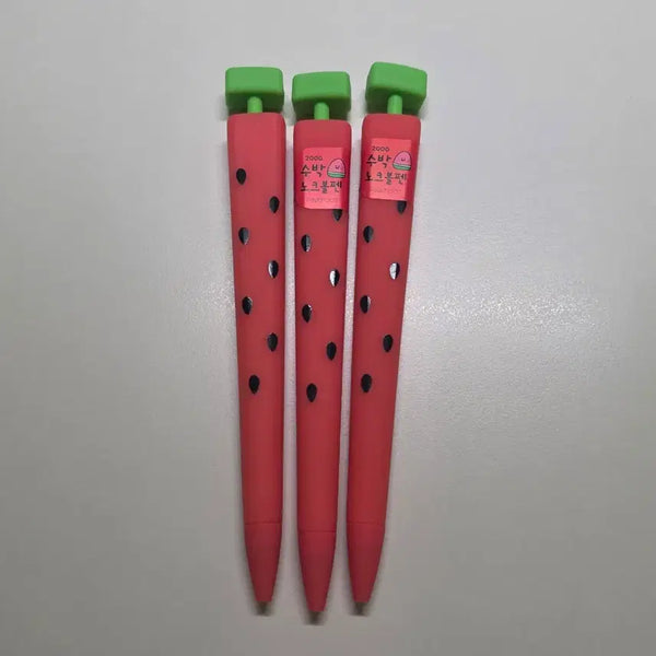 [BUNJANG] Pinkfoot Watermelon Knock Pen Set (3 Pieces) / 핑크풋 수박 노크펜 3개