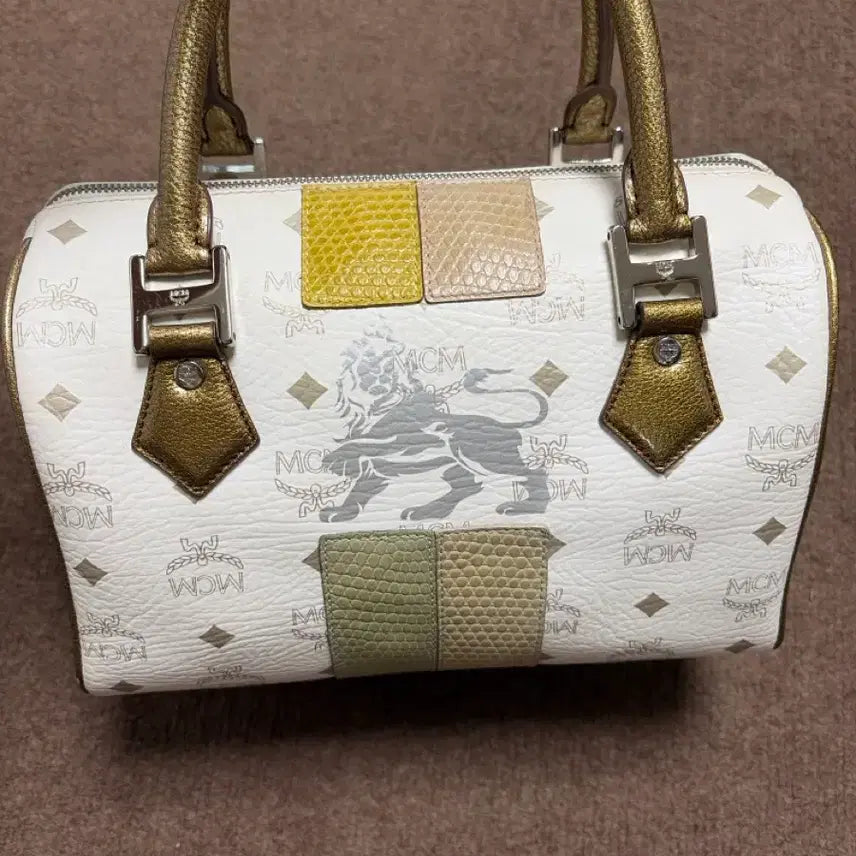 [BUNJANG] MCM Visetos Petite Tote Bag White Gold / MCM 비세토스 쁘띠 토트백 화이트 골드