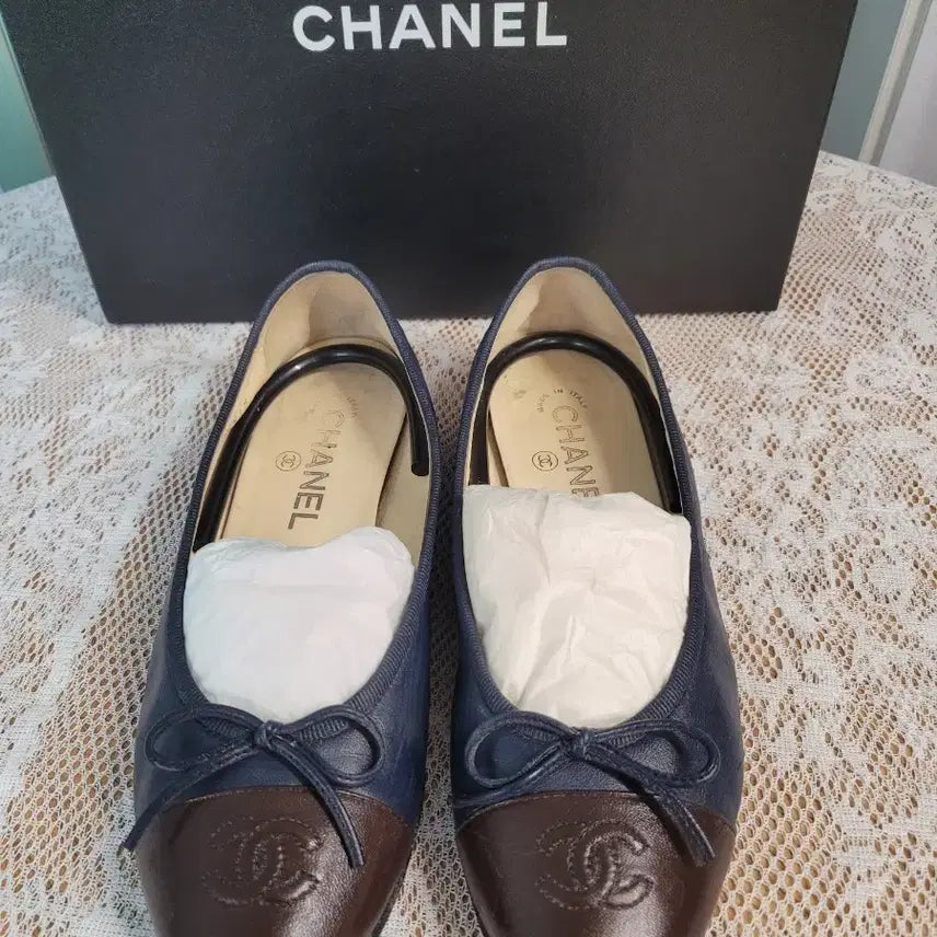 [BUNJANG] Chanel Ballerina Flats Navy/Brown / (정품) 샤넬 발레리나 플랫슈즈 네이비/브라운