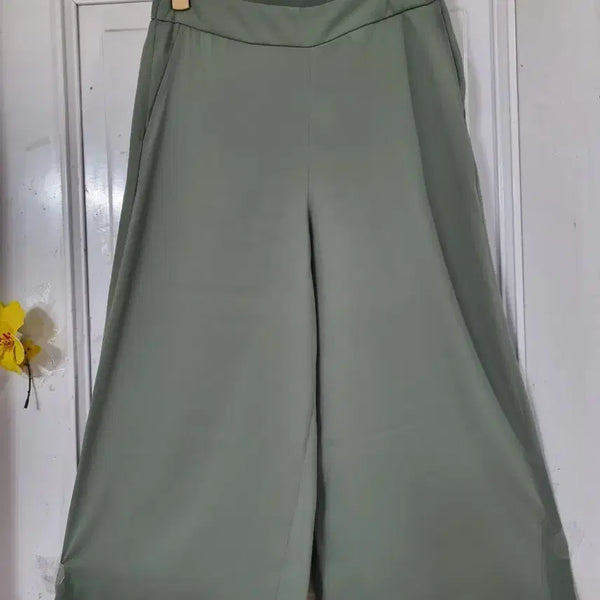 [BUNJANG] Women's Wide Leg Flowy Pants with Elastic Waistband / 여름 시원한 핏이이쁜. 찰랑찰랑. 밴딩. 통바지.