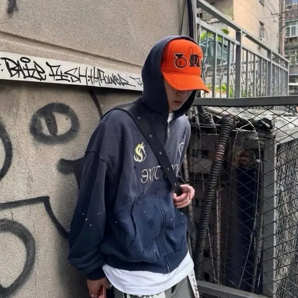 [BUNJANG] Skoloct Cubic Embellished Orange Snapback / Skoloct 큐빅장식 오렌지컬러 스냅백