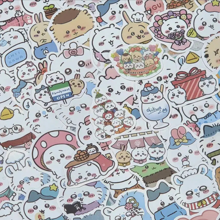 [BUNJANG] Chikawa Hachiware Usagi Momonga 95-Piece Sticker Set / |95조각| 먼작귀 조각스티커 치이카와 하치와레 우사기 모몽가 애니인컷