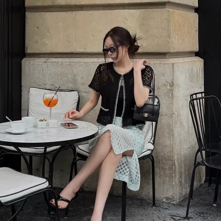 [BUNJANG] Maison Sele The Laurent Summer Trimming Tweed Jacket / 메종설레 더로랑 masion seole 썸머 트리밍 트위드 자켓