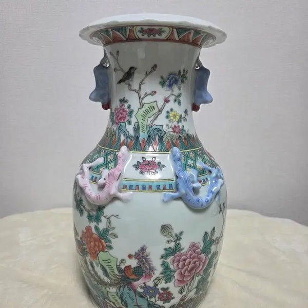 [BUNJANG] Daemyeong Nianjye "Hwajodo" Five-Color Vase / 대명 년제  화조도 오채 화병