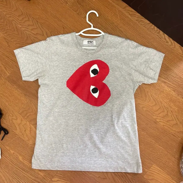[BUNJANG] Comme des Garçons Play Heart Logo T-Shirt - Grey, Size L / 꼼데가르송 플레이 그레이 L