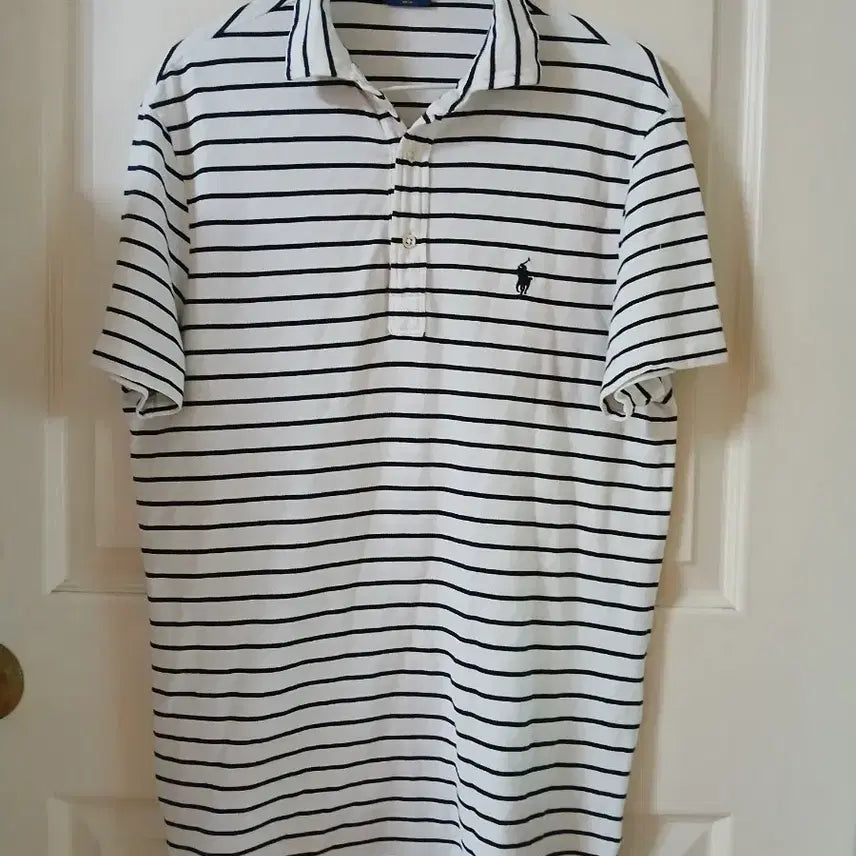 [BUNJANG] Polo Ralph Lauren Striped Short Sleeve Polo Shirt M / 폴로 랄프로렌 스트라이프 반팔 카라티 M