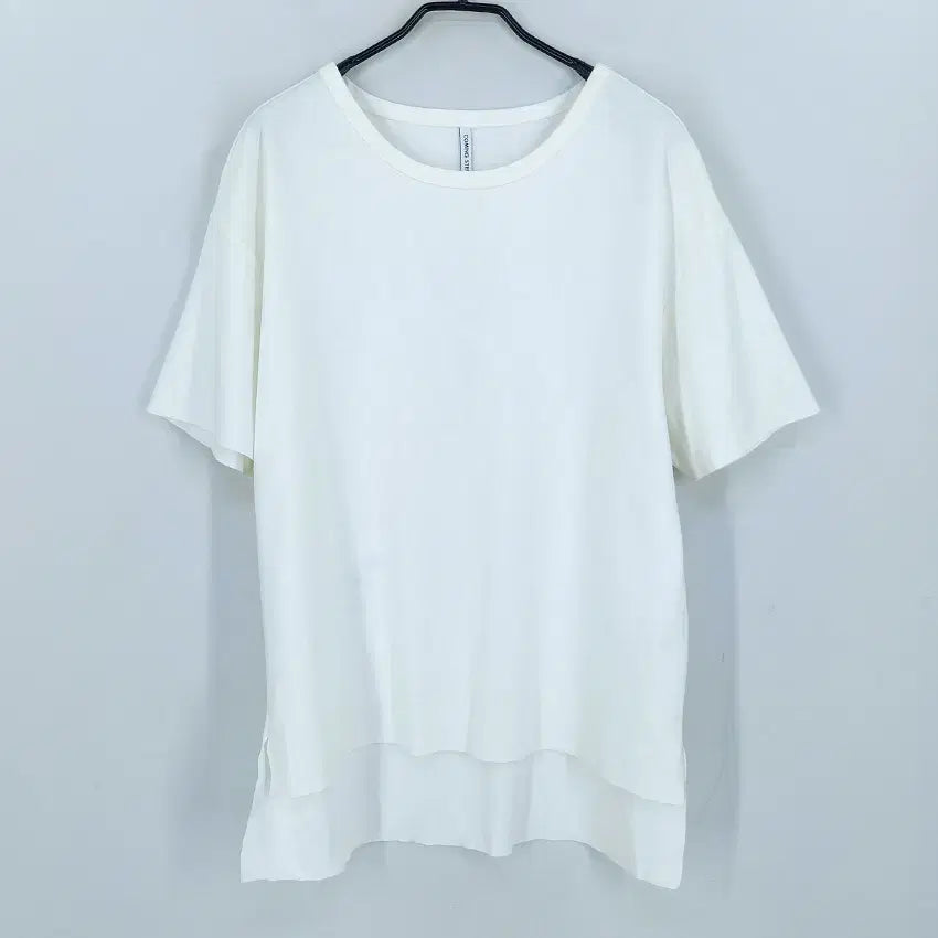 [BUNJANG] Coming Step Women's Summer Spandex Short Sleeve T-Shirt Ivory F / 커밍스텝 여성 여름 스판끼 반팔티 아이보리F (HU45622)