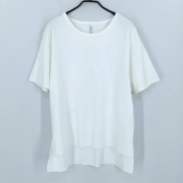 [BUNJANG] Coming Step Women's Summer Spandex Short Sleeve T-Shirt Ivory F / 커밍스텝 여성 여름 스판끼 반팔티 아이보리F (HU45622)
