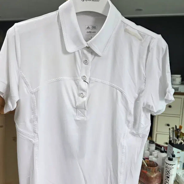 [BUNJANG] Adidas Adipure Women's Golf Wear Short Sleeve Polo Shirt Cream White / 아디다스 아디퓨어 여성 골프웨어 반팔 카라티 크림화이트