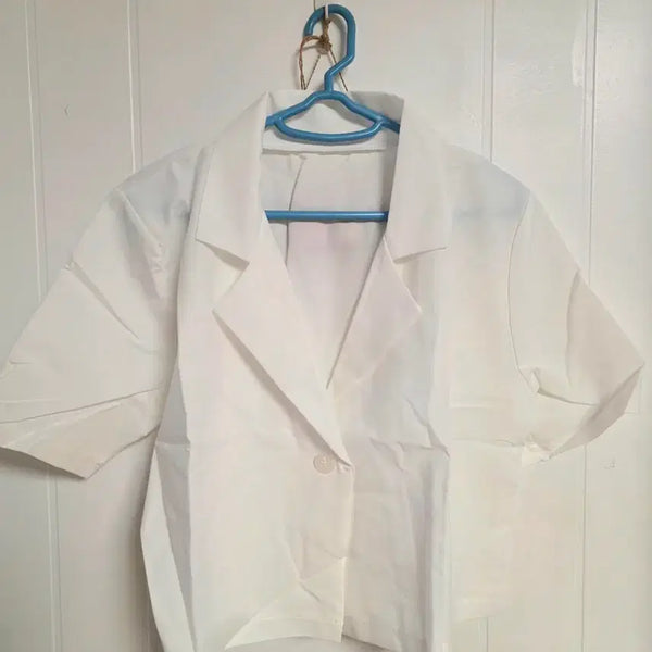 [BUNJANG] Cropped Short Sleeve Jacket (Up to Size 77) / 크롭 반팔쟈켓 새거 77까지