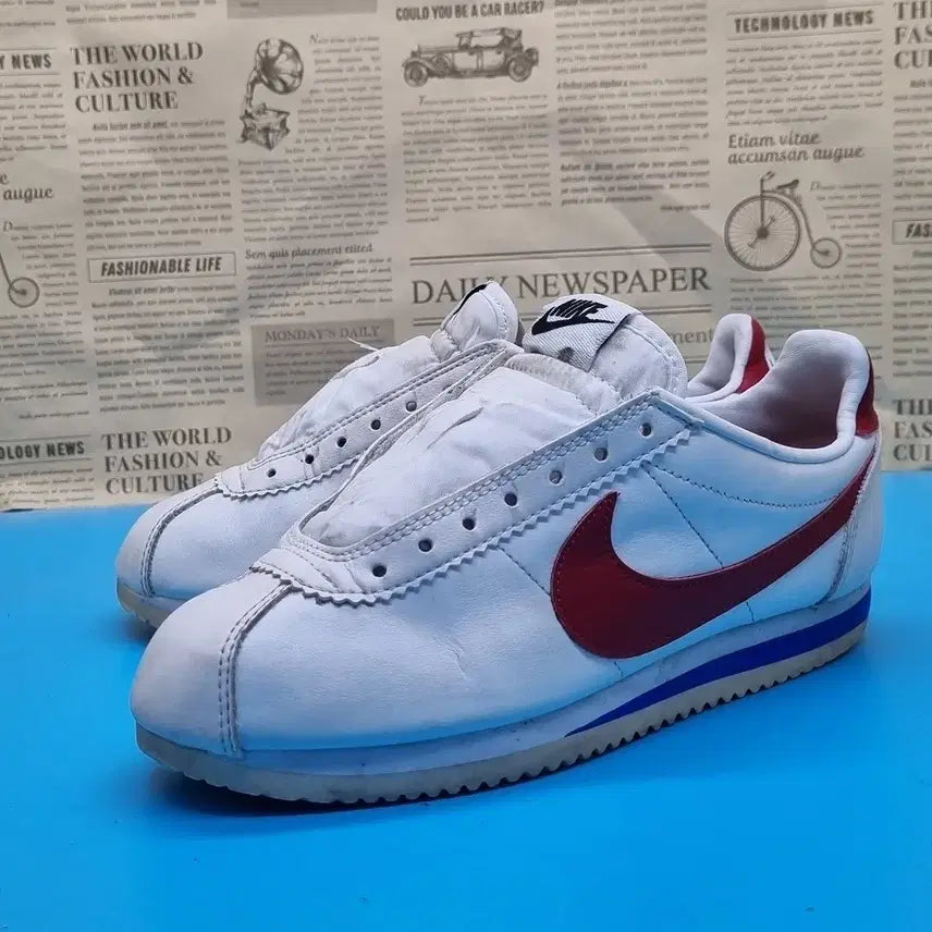 [BUNJANG] Nike Cortez White Red Blue Women's Sneakers / 나이키 코르테즈 흰빨파 여성운동화230