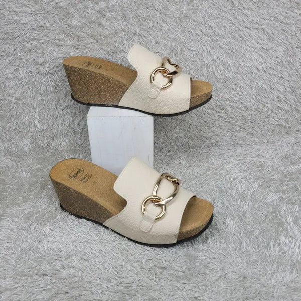 [BUNJANG] Comfort Chunky Single Strap White Slippers / 구제짱짱맨 36/230 숄 원스트랩 컴포트 청키 샌들 화이트 슬리퍼