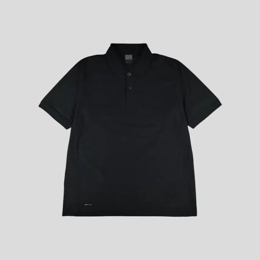 [BUNJANG] Nike JP Black Swoosh Logo Raglan Dri-FIT Half-Button Collar Functional T-Shirt / 나이키 JP 블랙 스우시 로고 레글런 드라이핏 하프버튼 카라넥 기능성 반