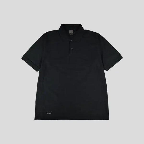[BUNJANG] Nike JP Black Swoosh Logo Raglan Dri-FIT Half-Button Collar Functional T-Shirt / 나이키 JP 블랙 스우시 로고 레글런 드라이핏 하프버튼 카라넥 기능성 반