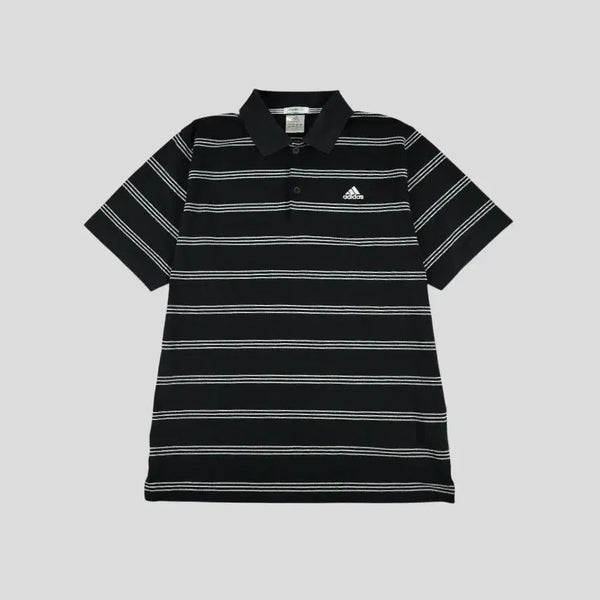 [BUNJANG] Adidas JP Pigment Stripe Logo Climacool T-Shirt / 아디다스 JP 피그먼트 블랙 화이트 배색 스트라이프 로고 클라이마라이트