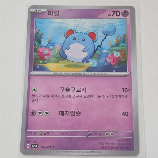 [BUNJANG] Maril Pokemon Card Single / 마릴 포켓몬카드 단일